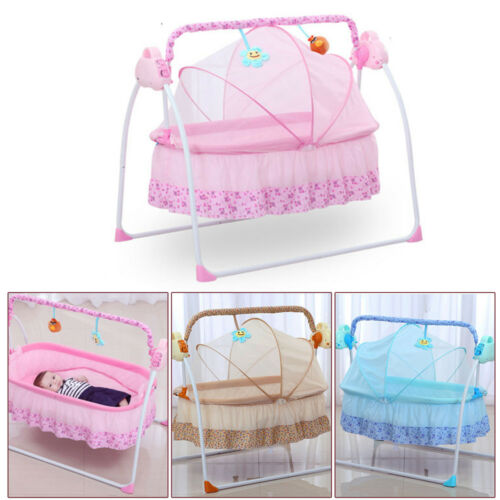 Electric Auto-swing Big Bed Baby Cradle Crib Infant Rocker Cot + Bluetooth + Mat
